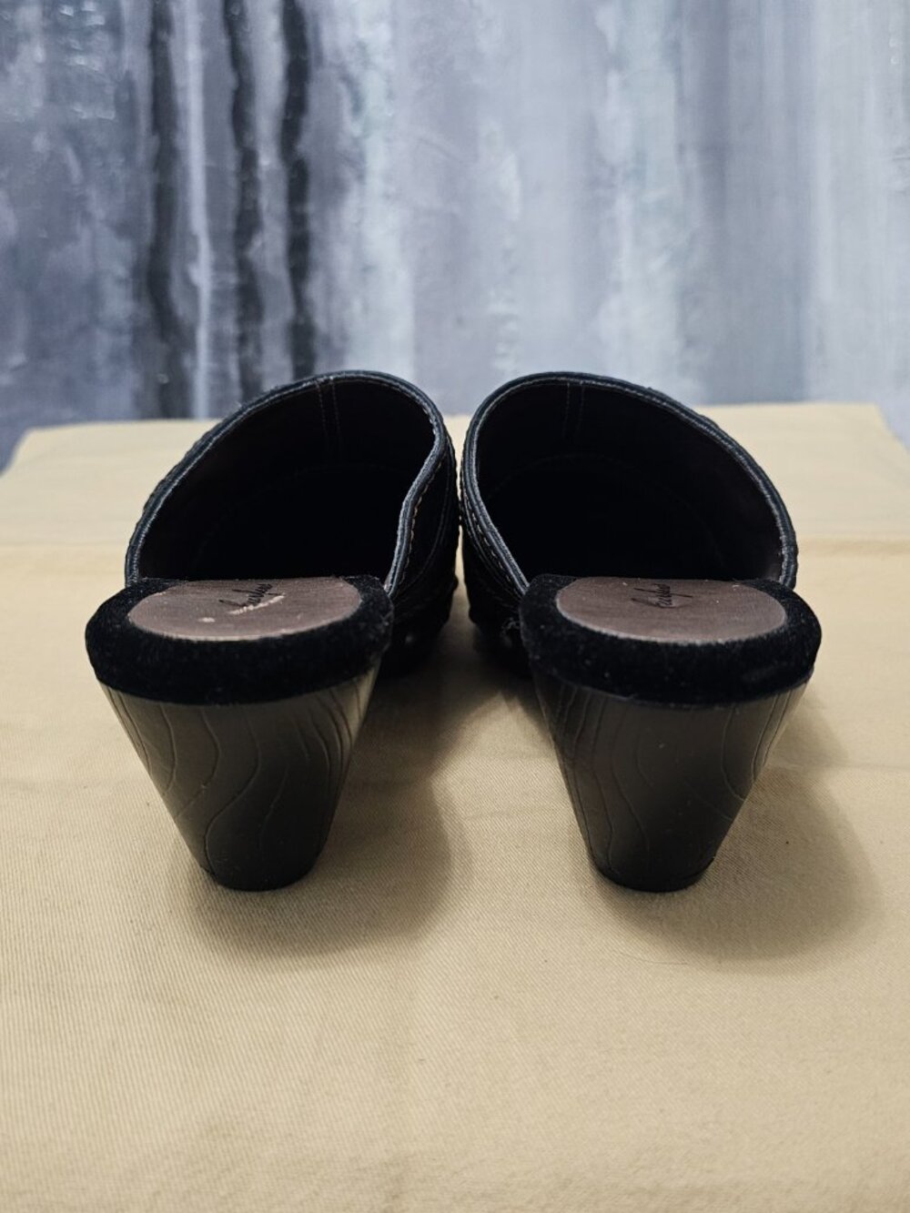 Curfew Black Studded Buckle Clogs Y2K Boho Mule Heels Women's – Size 6 - Picture 5 of 8